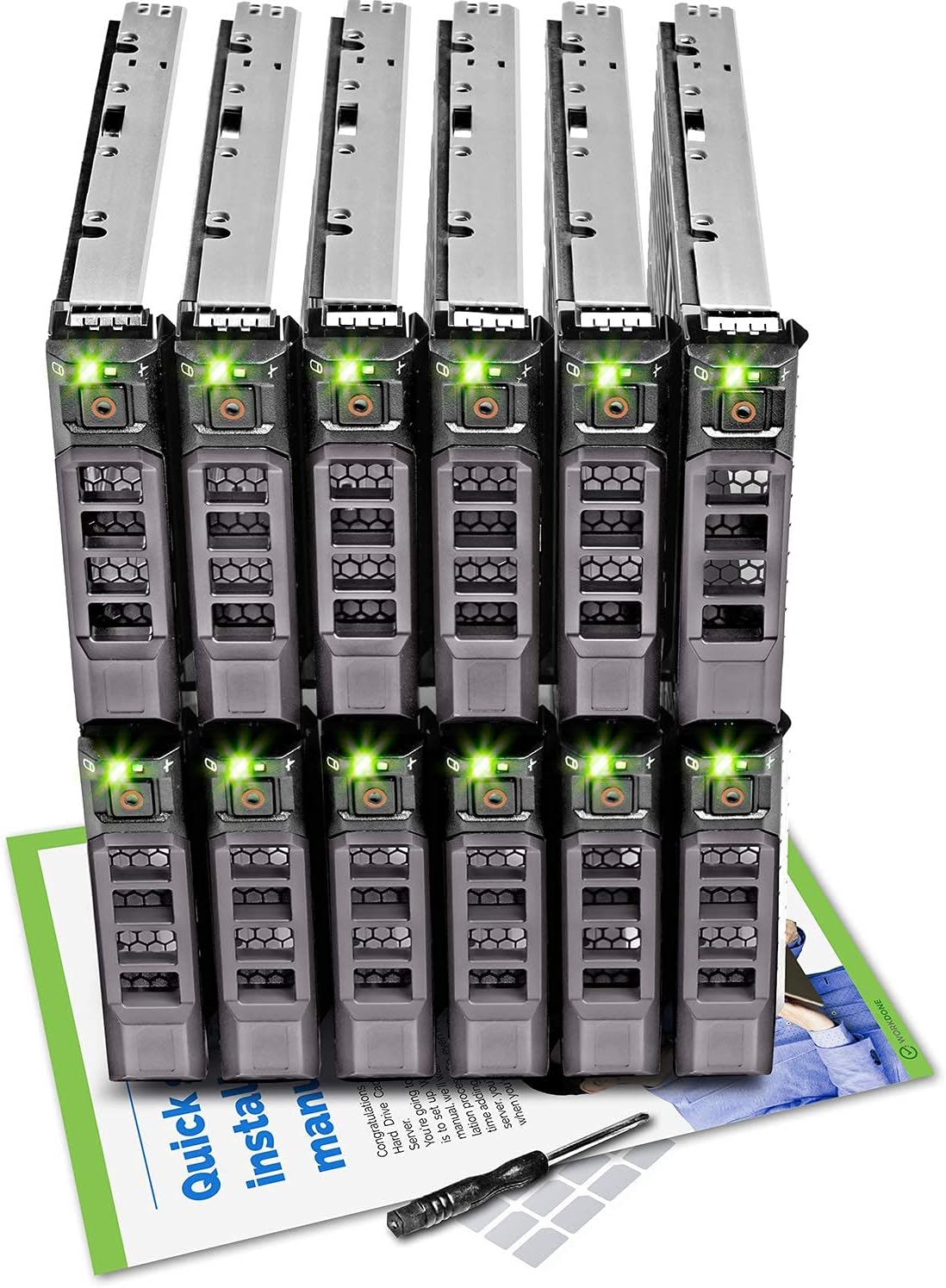 WORKDONE 12-Pack 3.5" LFF Caddy - fits Dell PowerEdge 13-11th Gen F238F