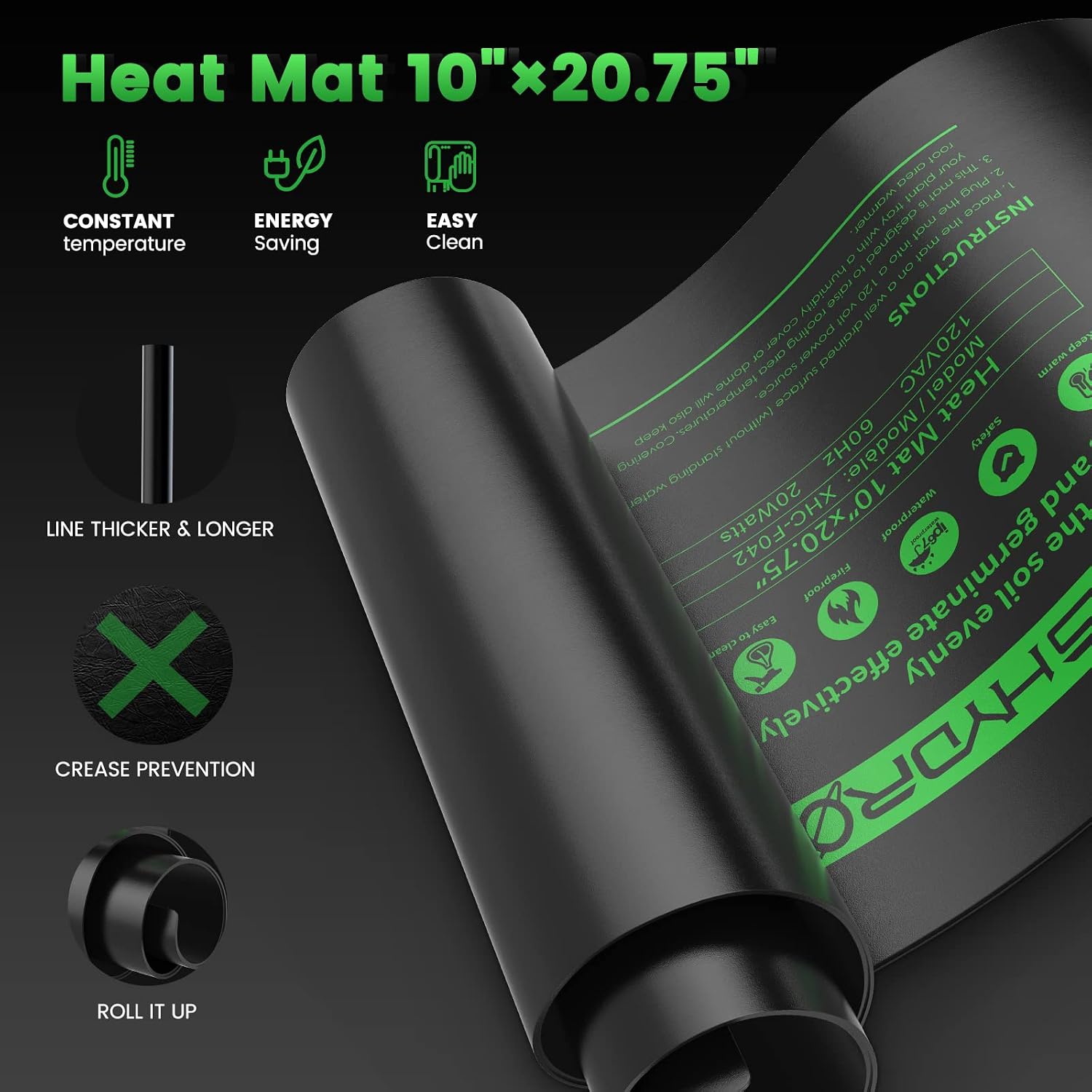 10''x 20.75'' Seedling Heat Mat with Thermostat Combo Set，Heating Pad for for Germination, Indoor Gardening, Greenhouse