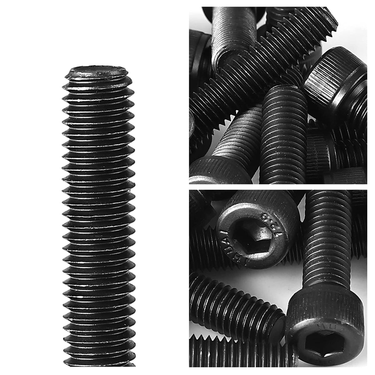 M5-0.8 x 10mm Hex Socket Head Cap Screws Bolts 12.9 Grade Alloy Steel, Black Oxide Finish, Metric Allen Hex Drive, Machine Fully Threaded 100PCS