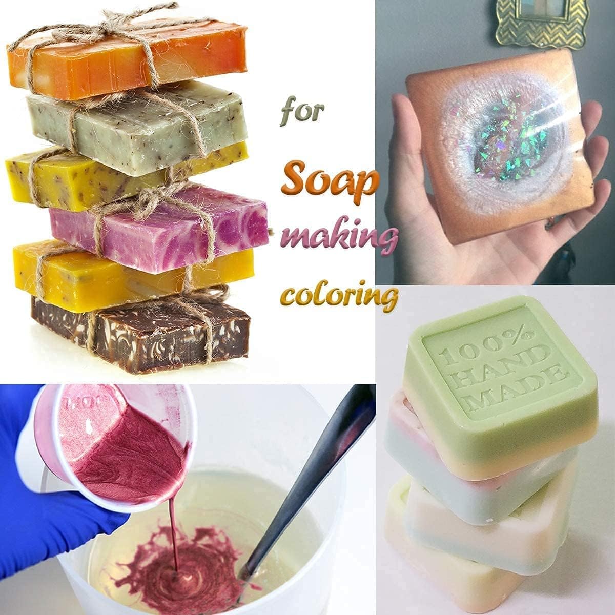 Mica Powder,30 Color Resin Pigment,Natural Cosmetic Grade Mica Powder | For Epoxy Resin/Bath Bombs/Candle/Soap/Lip