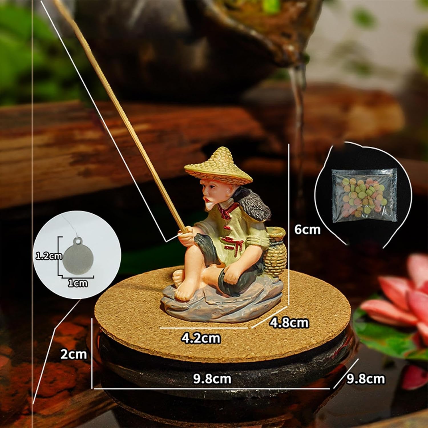 Floating Fish Tank Decor – Small Decorative Fisherman Figurines with Interactive Features, Aquarium Accessories, Pet