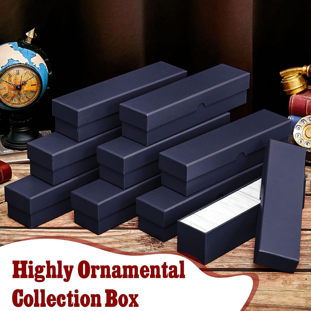 4 Pcs Coin Storage Box 2x2 Inch Flip Collectors Holders, Blue | Cardboard Holders for Coin Collection, Fits Cents
