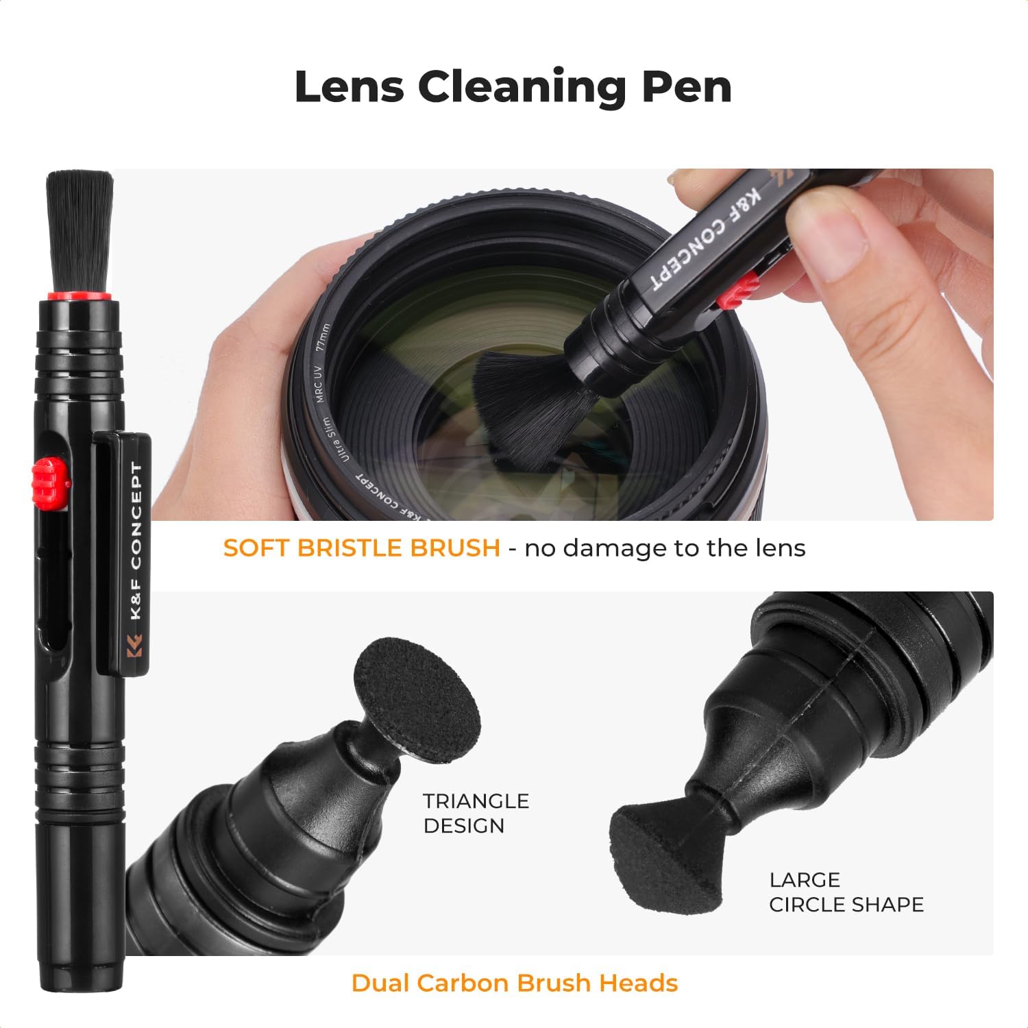 25 in 1 Camera Cleaning Kit, Full Frame Lens and Sensor Cleaner | 24mm Vac-Sealed Swabs,Lens Pen,60 and 20ML Lens
