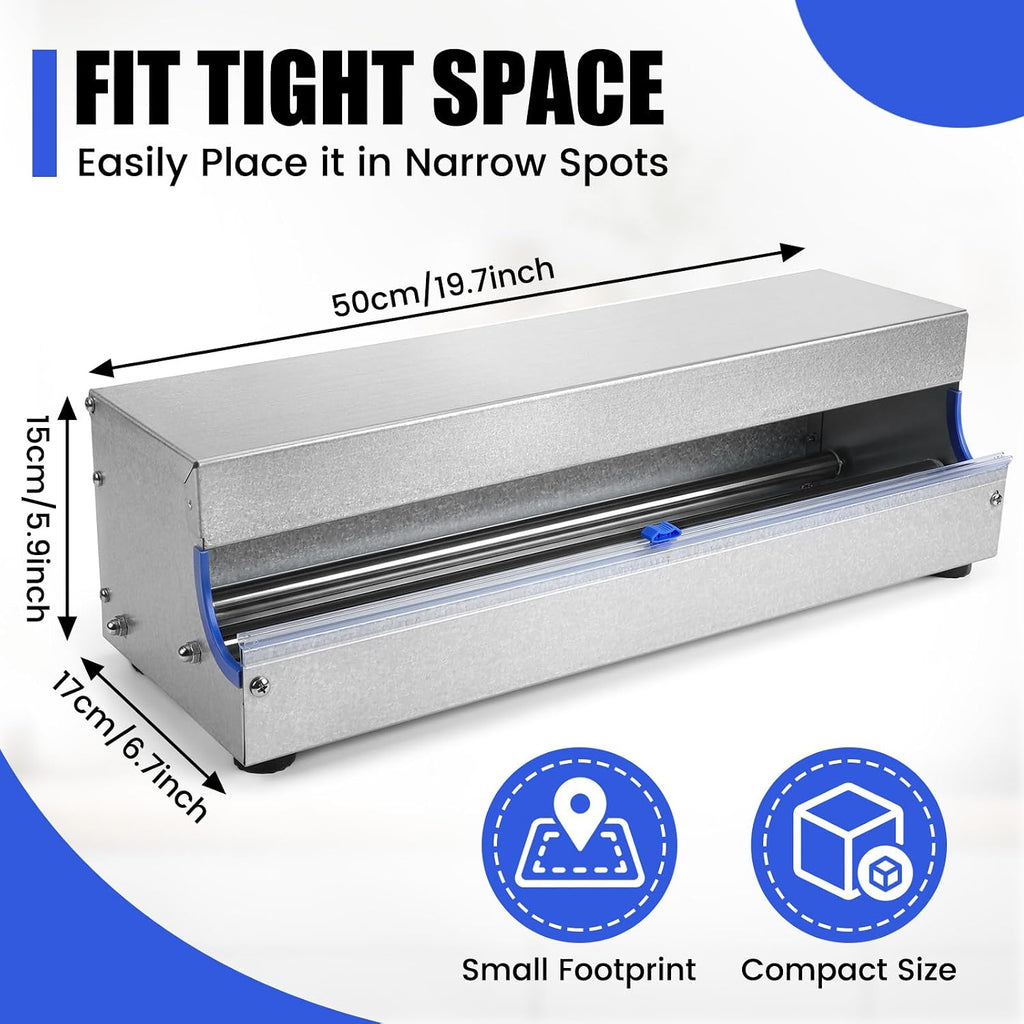 18 Inch Stainless Steel Plastic Wrap Dispenser with Slide Cutter