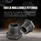 Supply Giant CNCV0565 3/4" x 1/2" Black Malleable Iron Bushing Fitting with Hexagonal Head