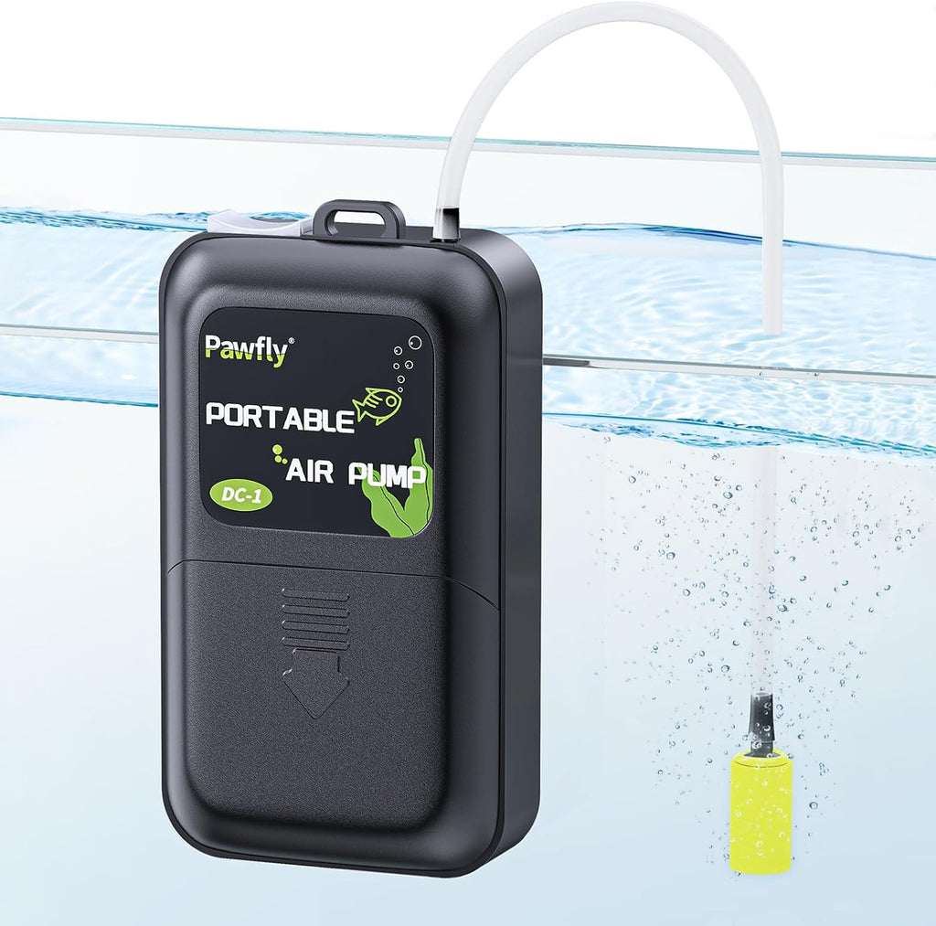 Aquarium Air Pump, 40 GPH Portable Aerator Pump, Black & White