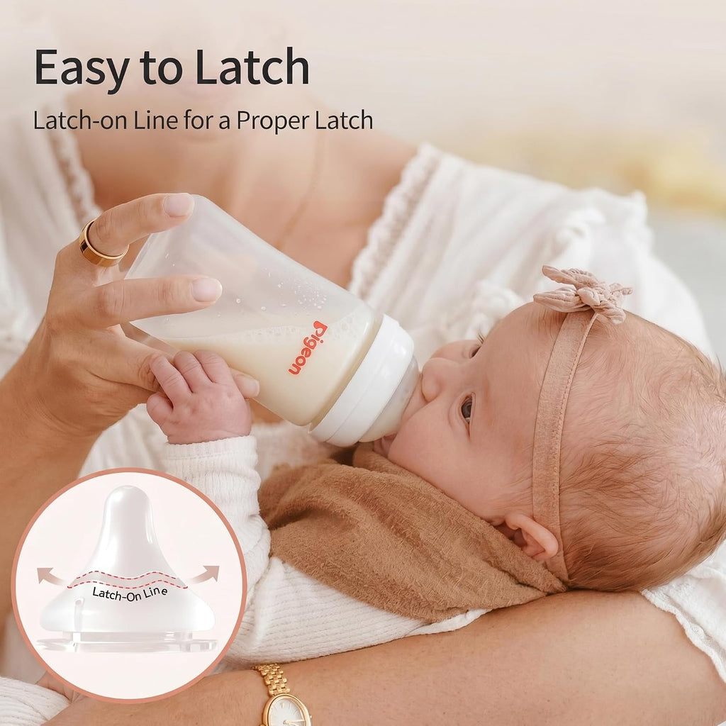 PP Nursing Bottle Wide Neck, Anti-Colic, Streamlined Body, Natural Feel, Easy to Clean, 8.1 Oz(Pack of 4), Includes