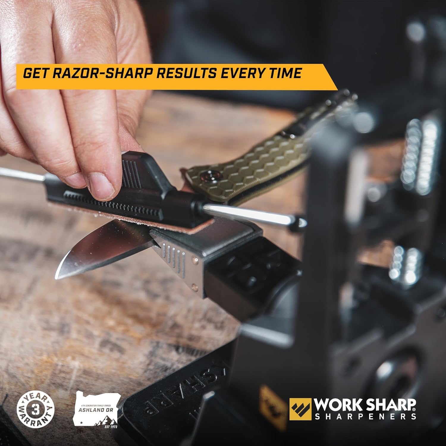 Precision Adjust Elite Knife Sharpener - Fixed Angle Sharpening System for Kitchen & Pocket Knives - Professional