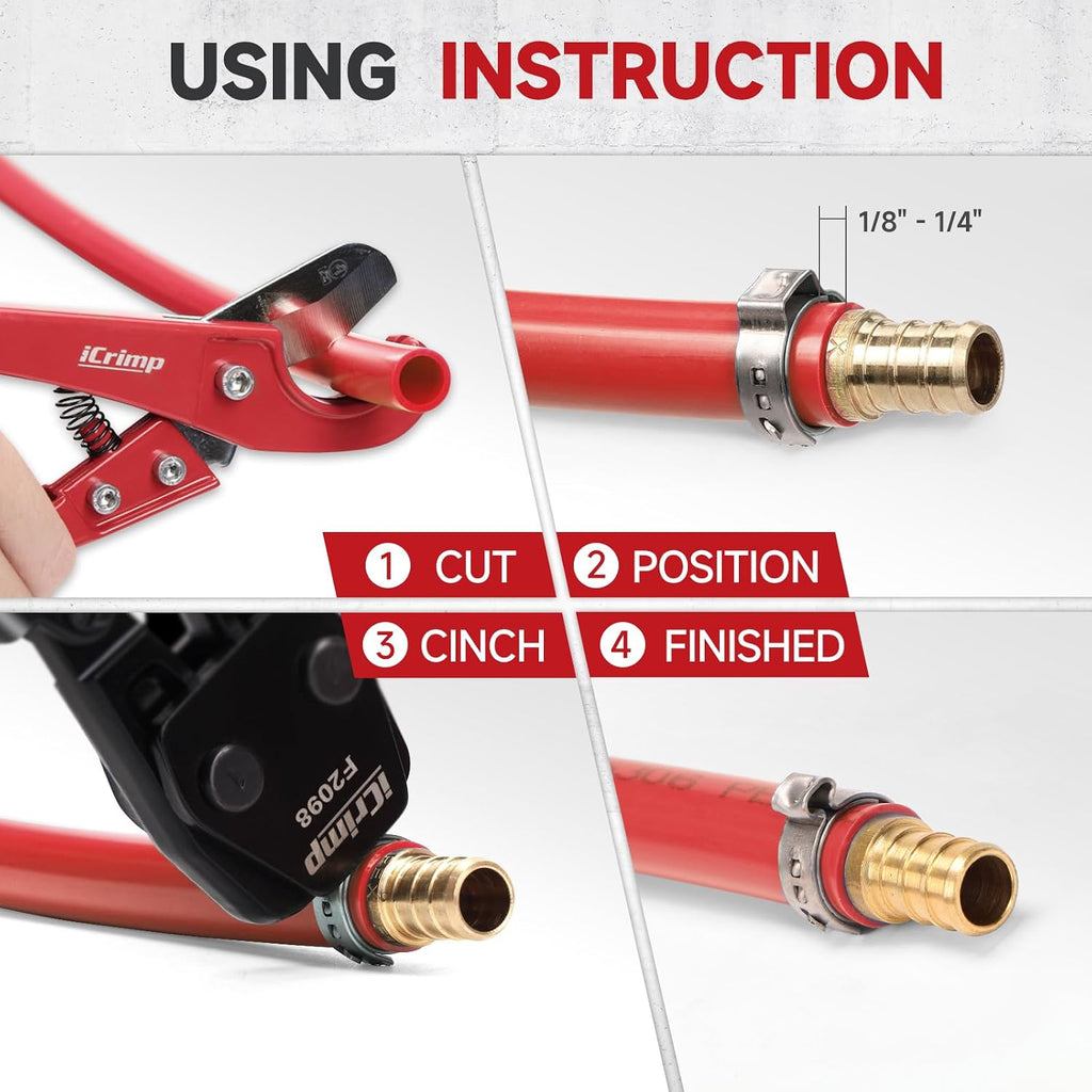 iCrimp PEX Pipe Clamp Crimping Tool Kit for Stainless Steel Clamps