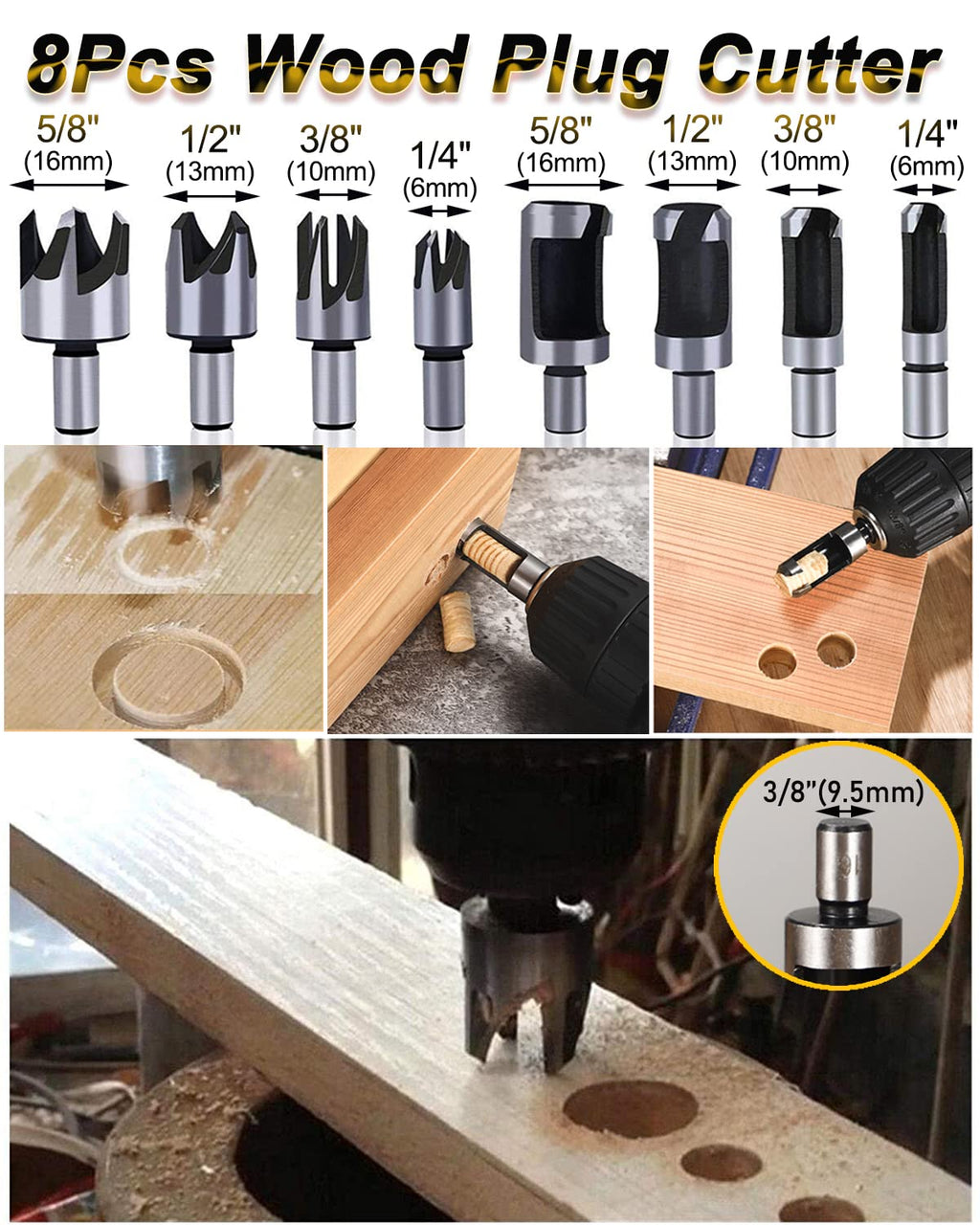 Rocaris 39 Pack Woodworking Chamfer Drilling Tools Set Kit