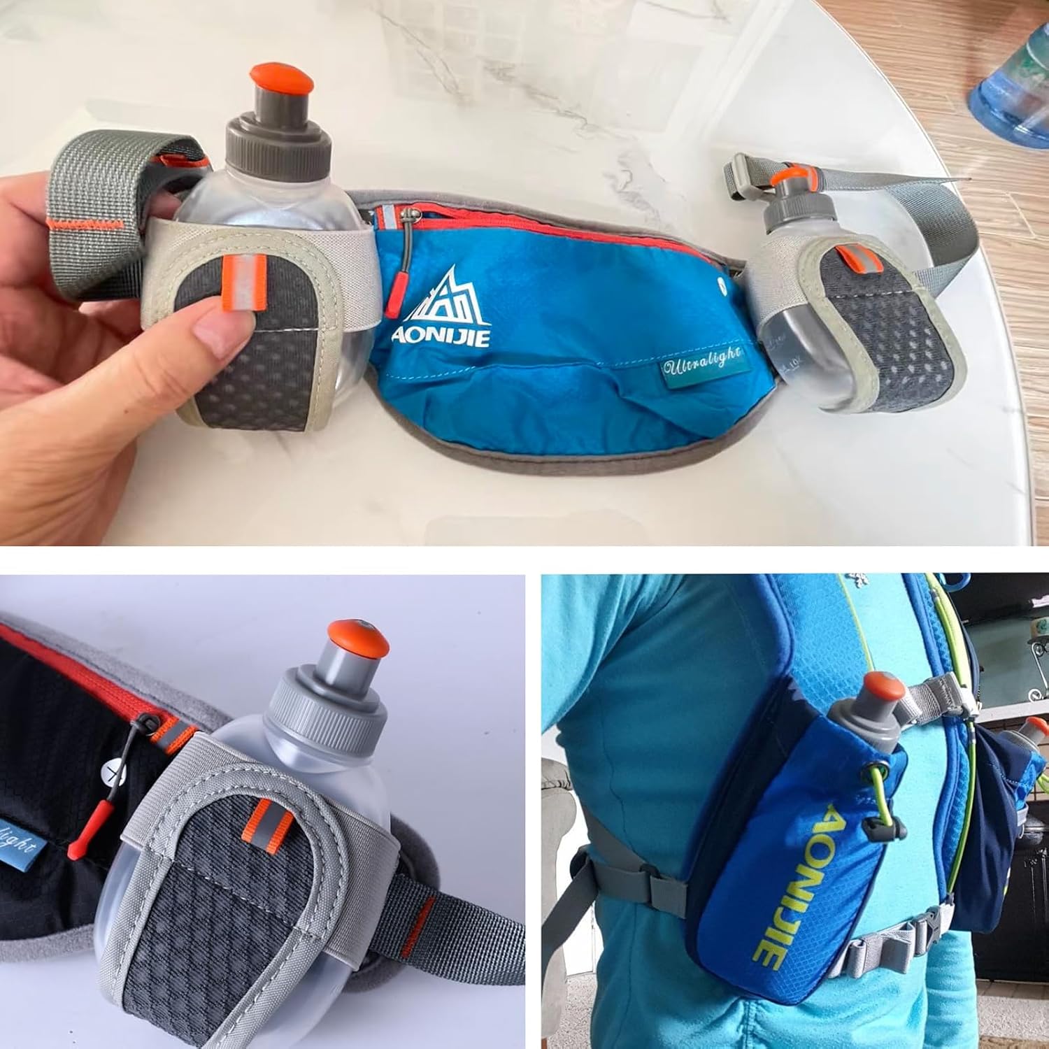 Running Water Bottles Flask BPA Free Leakproof Hydration Vest Packs Waist Belt Replacement for Triathlon Marathon