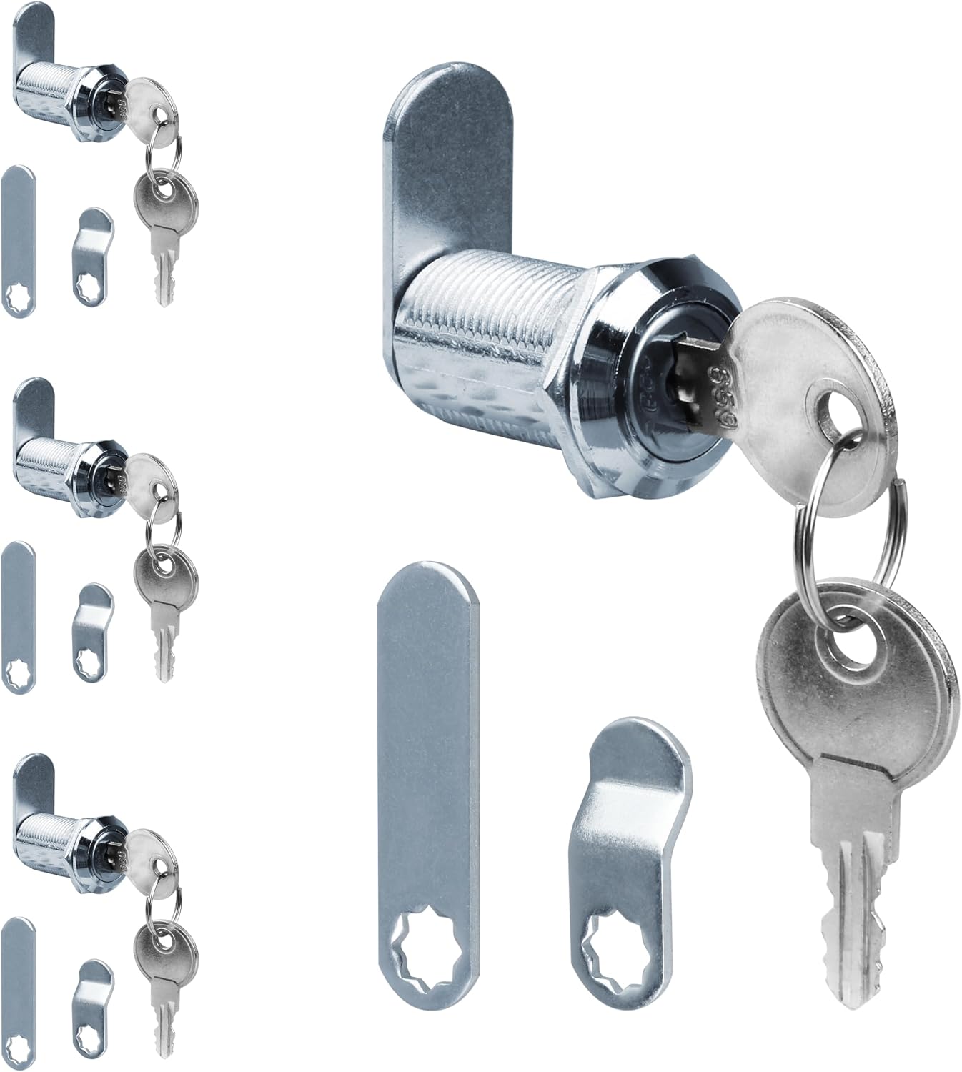 U9945 Stainless Steel Drawer Cabinet Cam Lock with Keys 4 Pack | 1-1/8in lock,max 13/16in panel thickness,RV camper