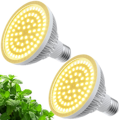 Grow Light Bulbs for Indoor Plants Full Spectrum, LED Grow Light Bulb 18W(180W Equivalent) 3500K Warm Light,PAR30 E26