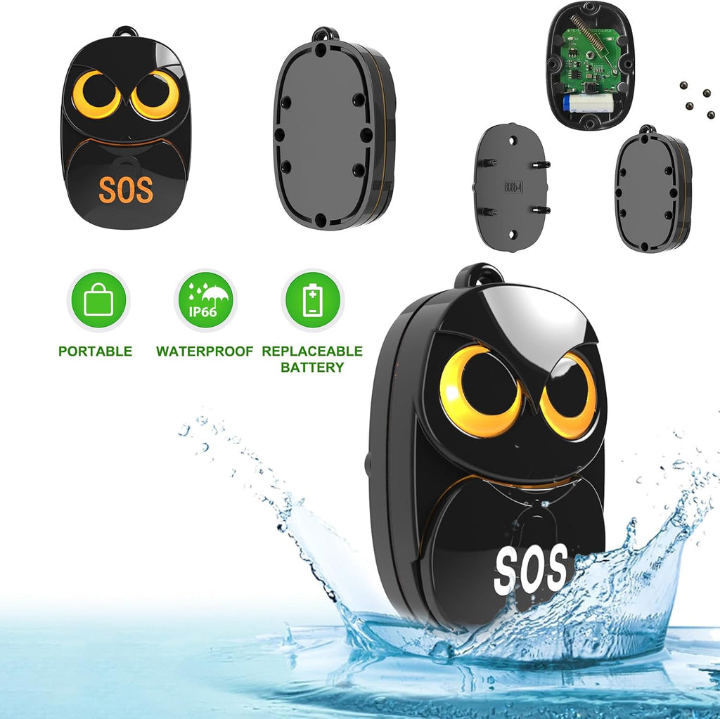 Caregiver Pager Wireless Call Button, 1 Transmitter + 1 Receiver , Black