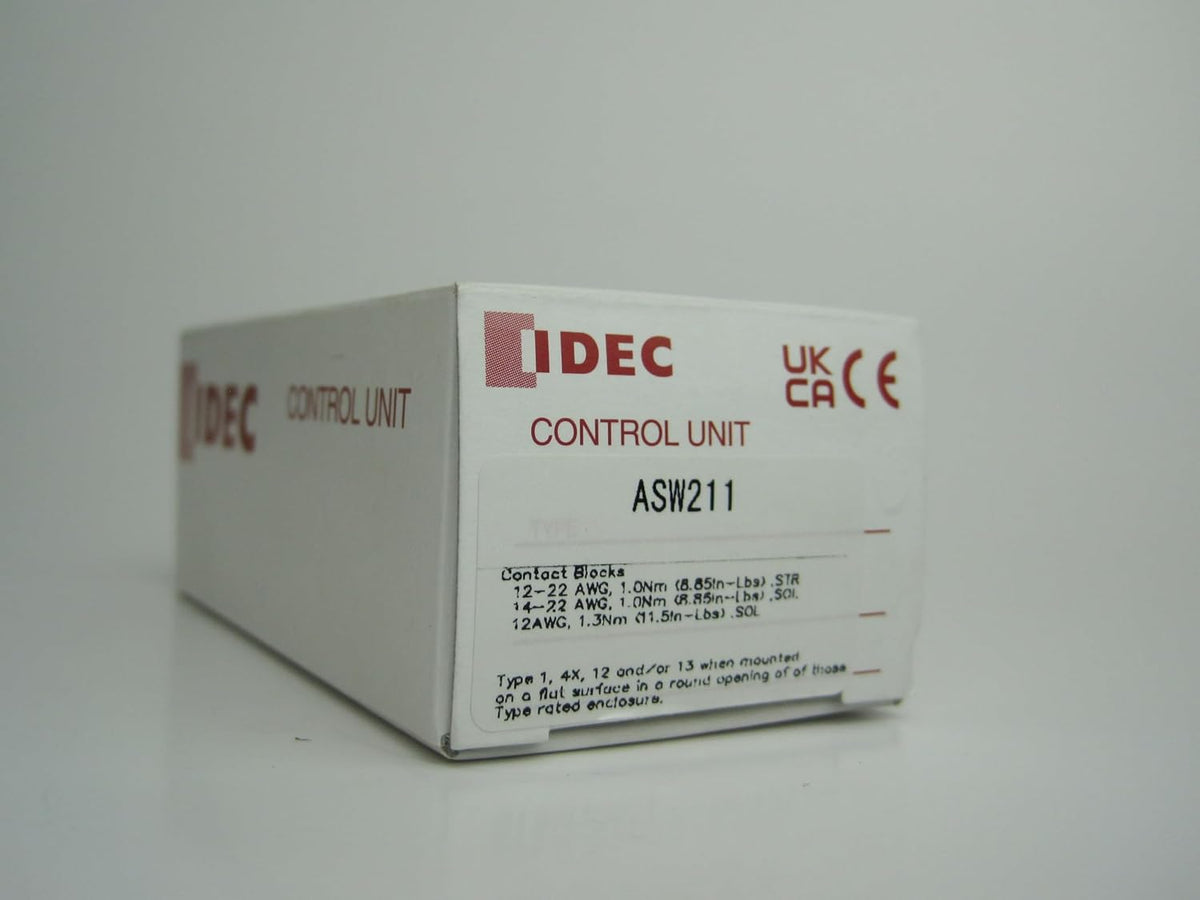 IDEC ASW211 1 NO - 1 NC Contacts, 2 Position, 22 MM Diameter, KNOB Operator, MAINTAINED, SELECTOR Switch, TW Series