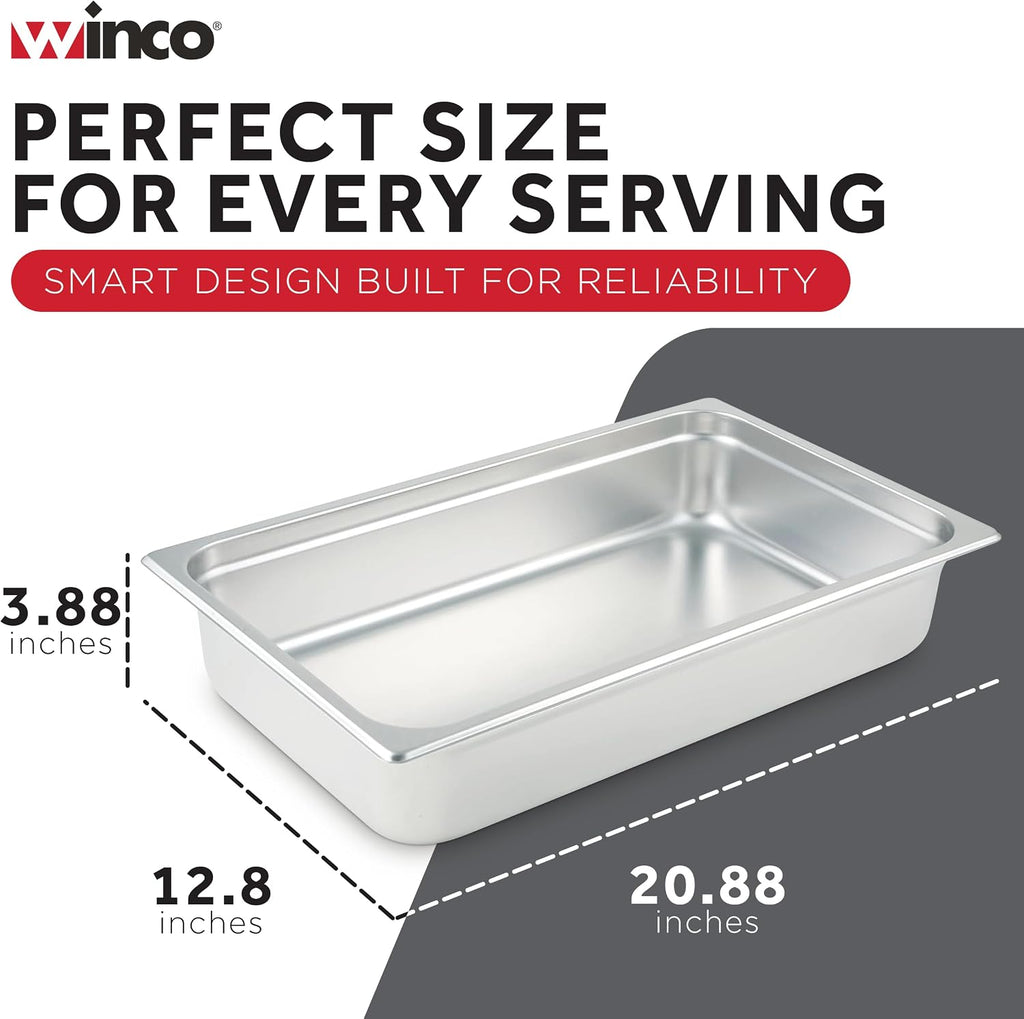 Anti-Jamming Steam Pan, Full-Size x 4-Inch,Stainless Steel,Medium