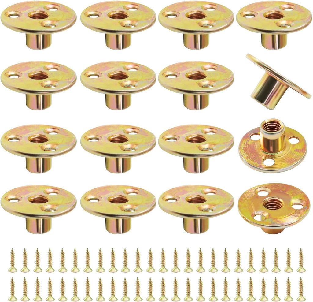 16Pcs 3/8"-16 Brad Hole Tee Nut