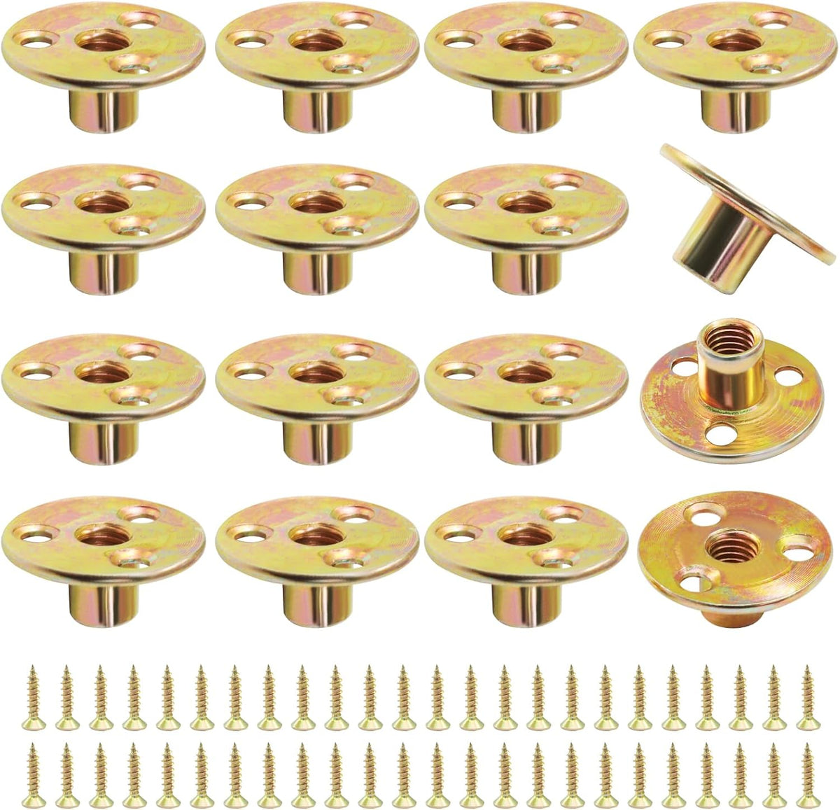 16Pcs 3/8"-16 Brad Hole Tee Nut