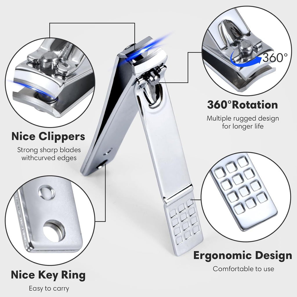 Nail Clippers Set - 18 Pcs Professional Manicure Pedicure Kit Gifts for Fathers Day Men Women, Stainless Steel