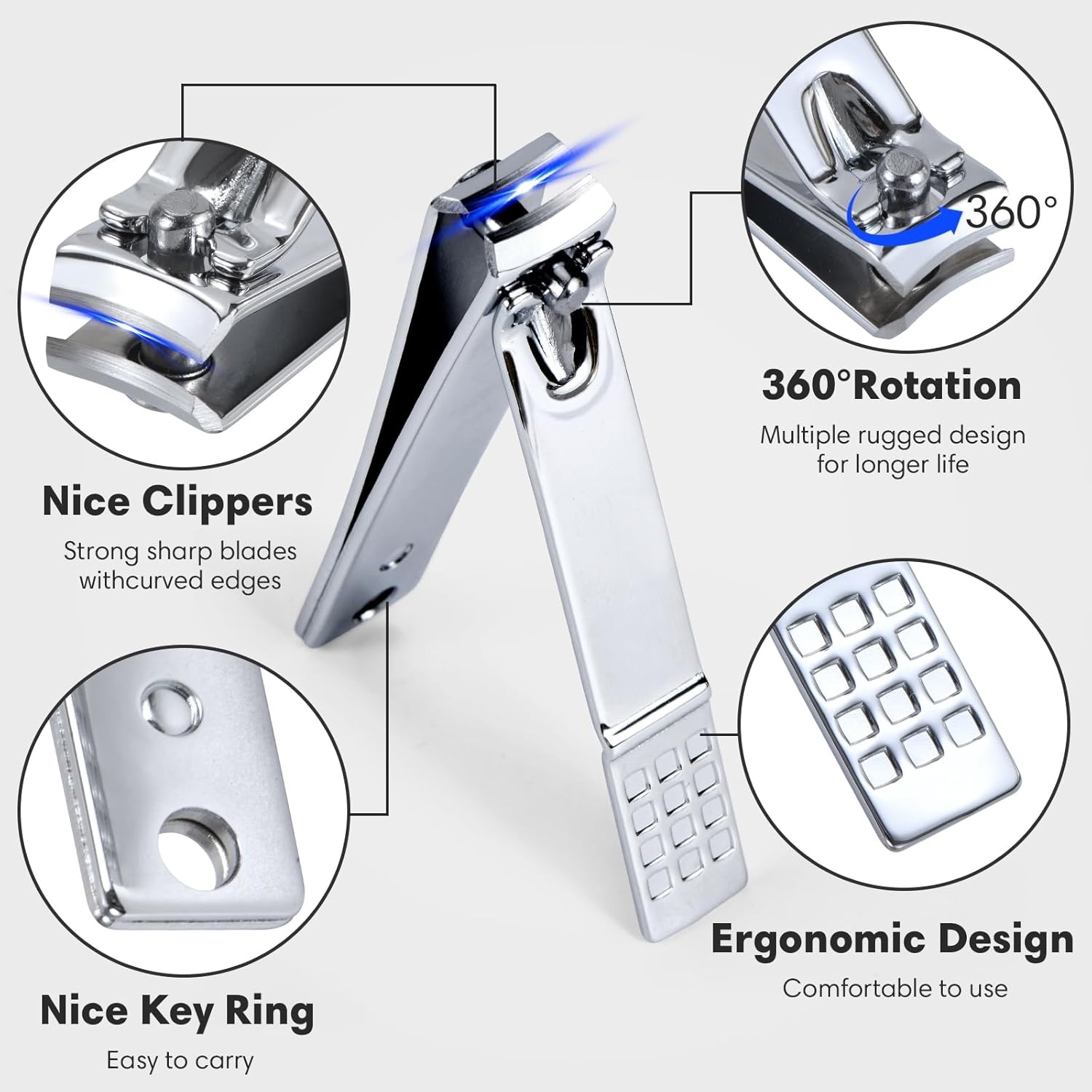 Nail Clippers Set - 18 Pcs Professional Manicure Pedicure Kit Gifts for Fathers Day Men Women, Stainless Steel