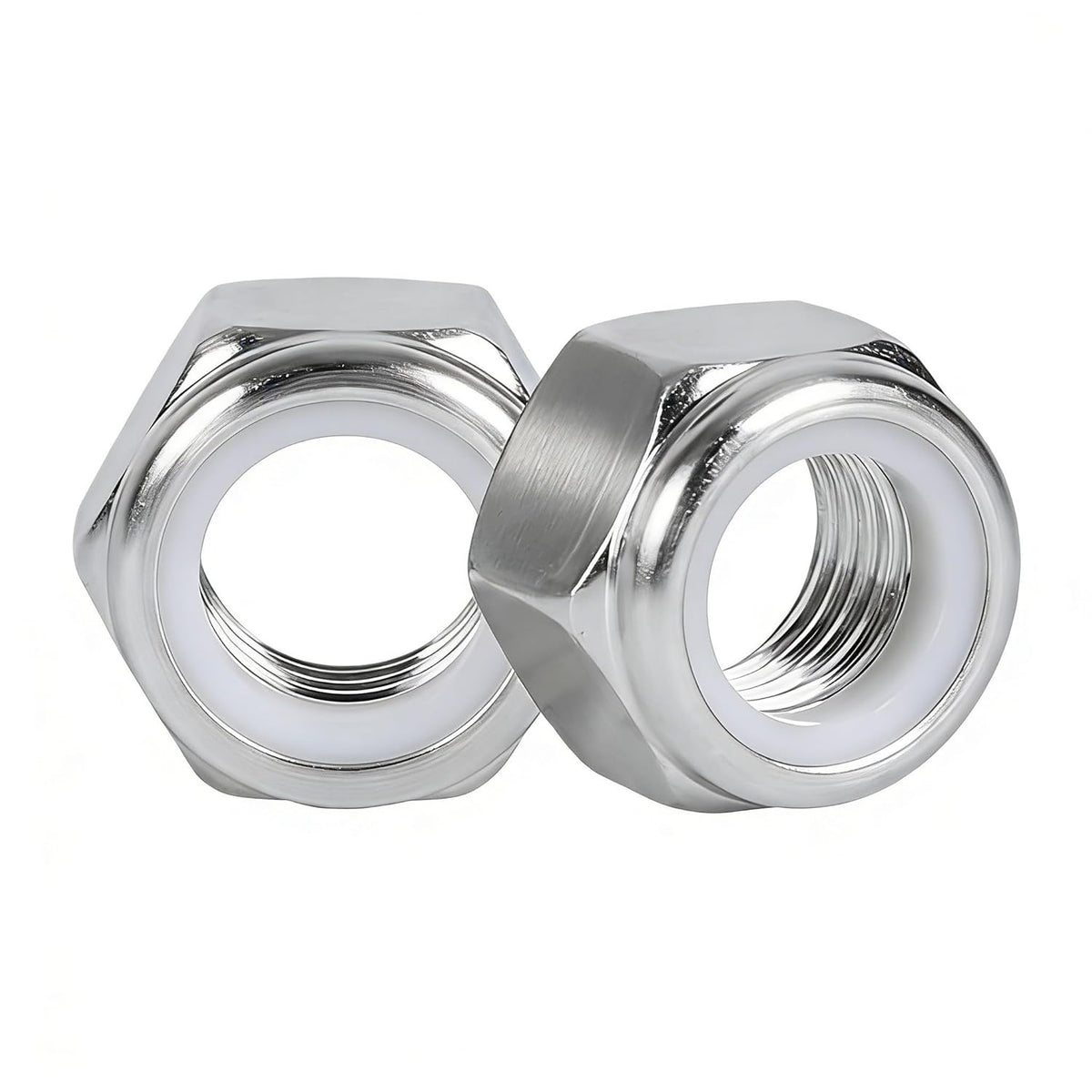 #10-32 Locknuts,60PCS 304 (18-8) Stainless Steel Nylon Insert Lock Nuts,Standard Inch Thread Nylock Nuts