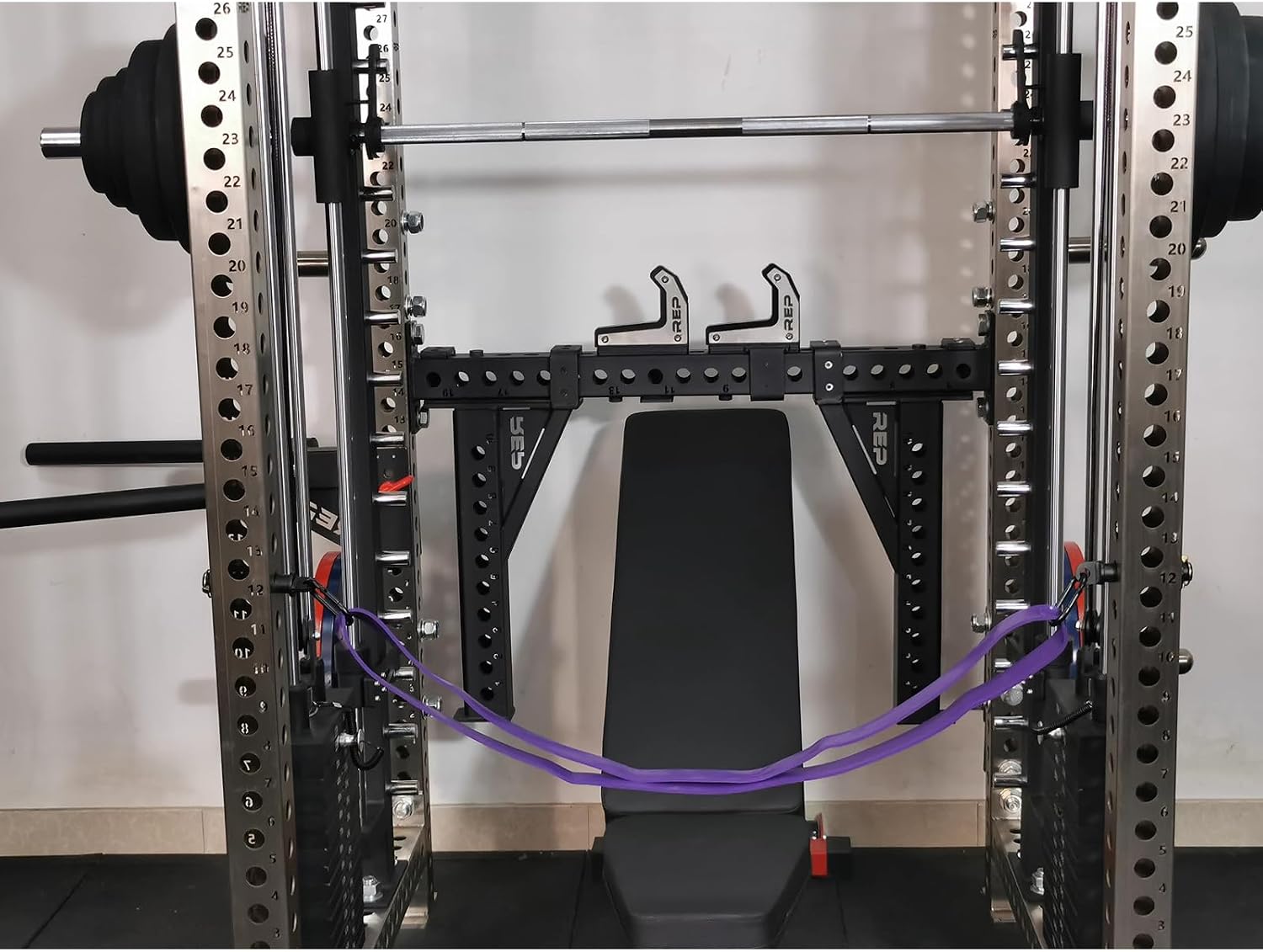 Power Cage Squat Rack Home Gym Accessory, Fits 3x3 Rack with 1" Hole