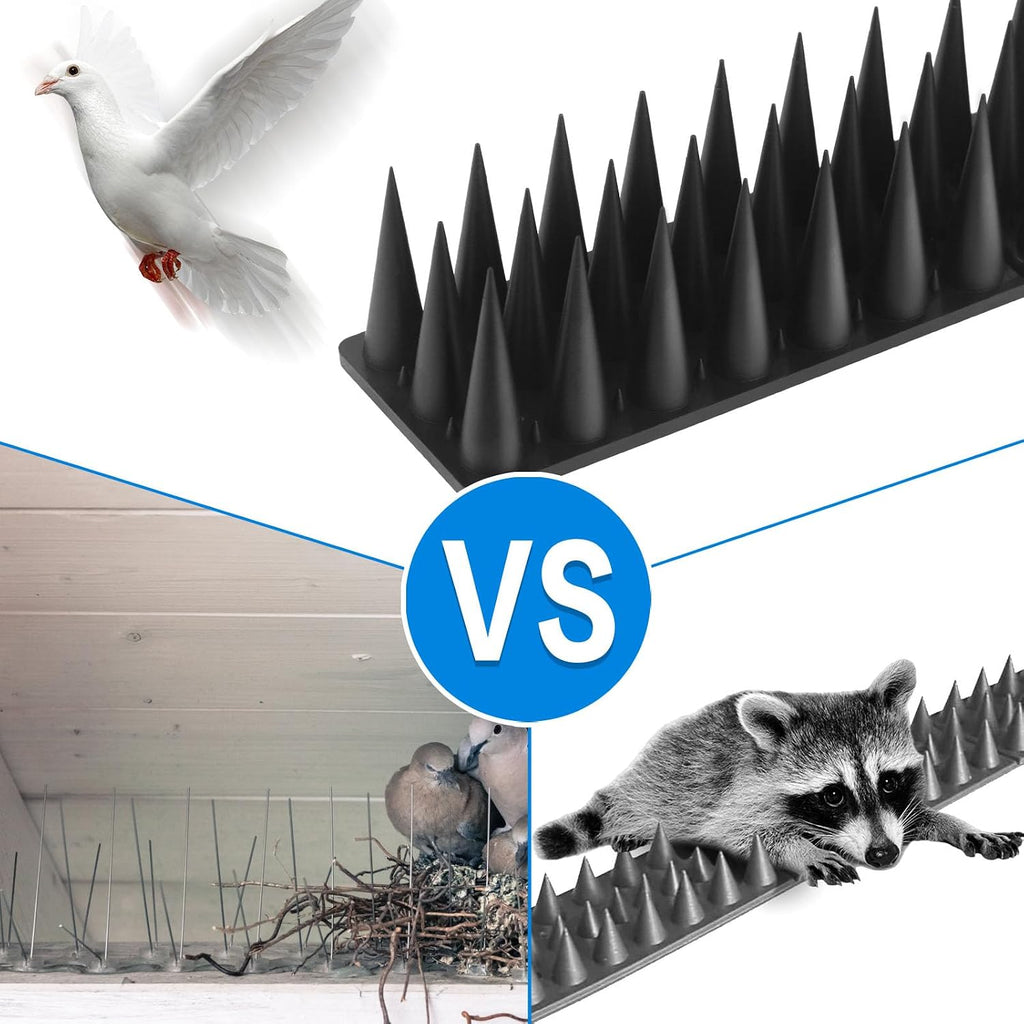 Bird Spikes, 20 Pack Pigeon Deterrent for Small Birds Raccoon Cats Defender for Outside to Keep Squirrel Away