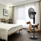 16" Dual Blade Pedestal Fan, Oscillating Stand Fan Height Adjustable with Remote Control, 3 Speed Settings, Timer