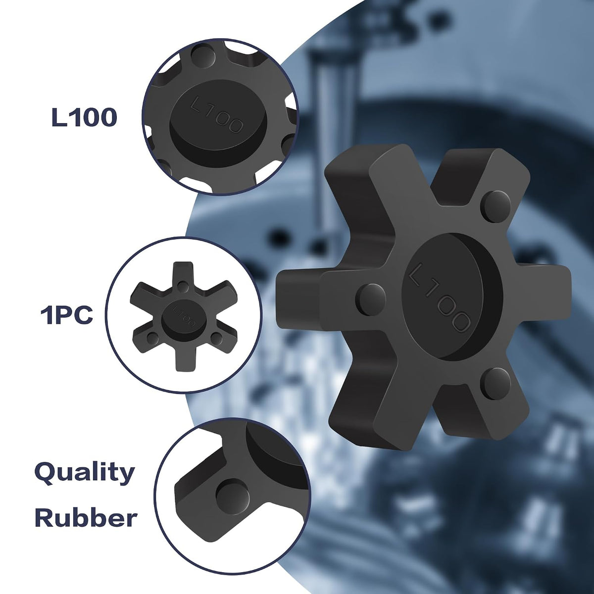 XIKE L100 NBR Rubber Spider for L-Jaw Coupling, 1-Pack