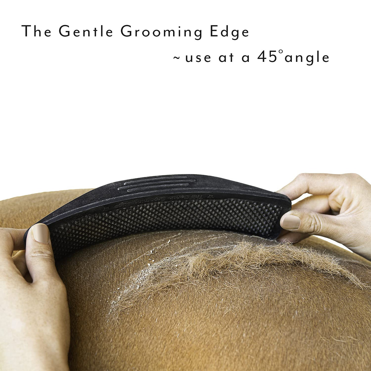 Gentle Groomer Horse Brush Shedding Grooming Massage, black