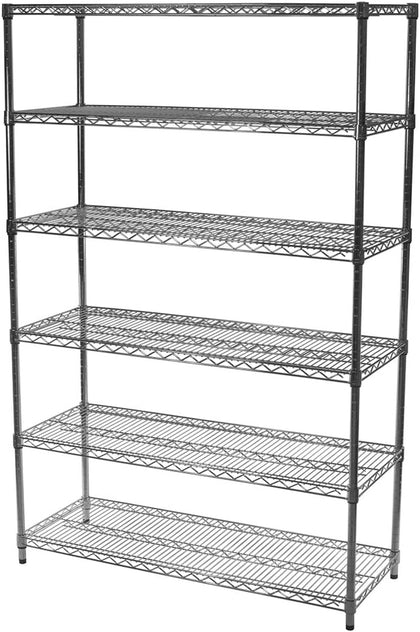 Shelving Inc.12 d x 48" w x 84" h Chrome Wire Shelving with 6 Tier Shelves, Weight Capacity 800lbs Per Shelf