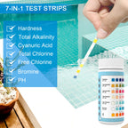 Hot Tub and Pool Test Strips, 7in1 50ct Quick & Accurate Spa Test Strips,Pool Water Test Kit, Salt Testing Kit for