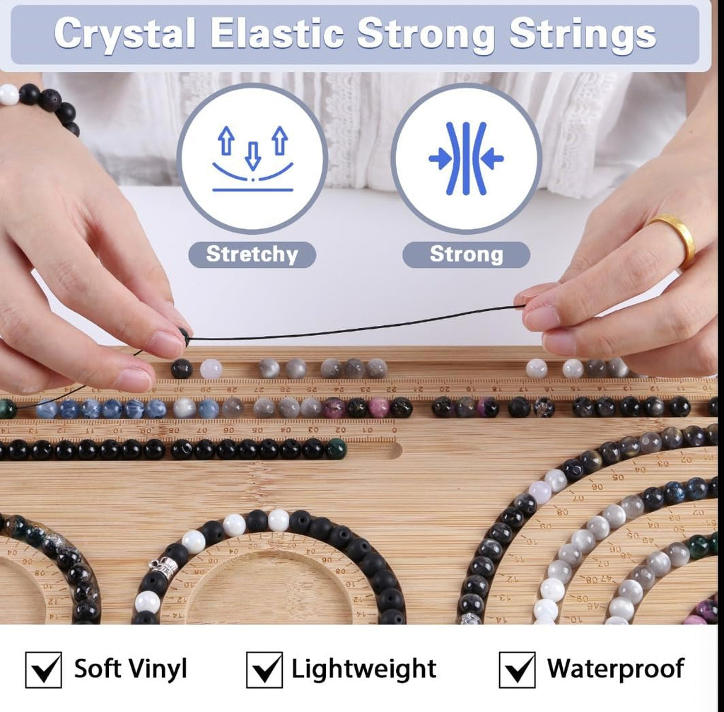 Glass Beads for Jewelry Making, 18 Colors Glass Beads for Bracelets Making kit Including 2-8mm Bead spacers/Lava