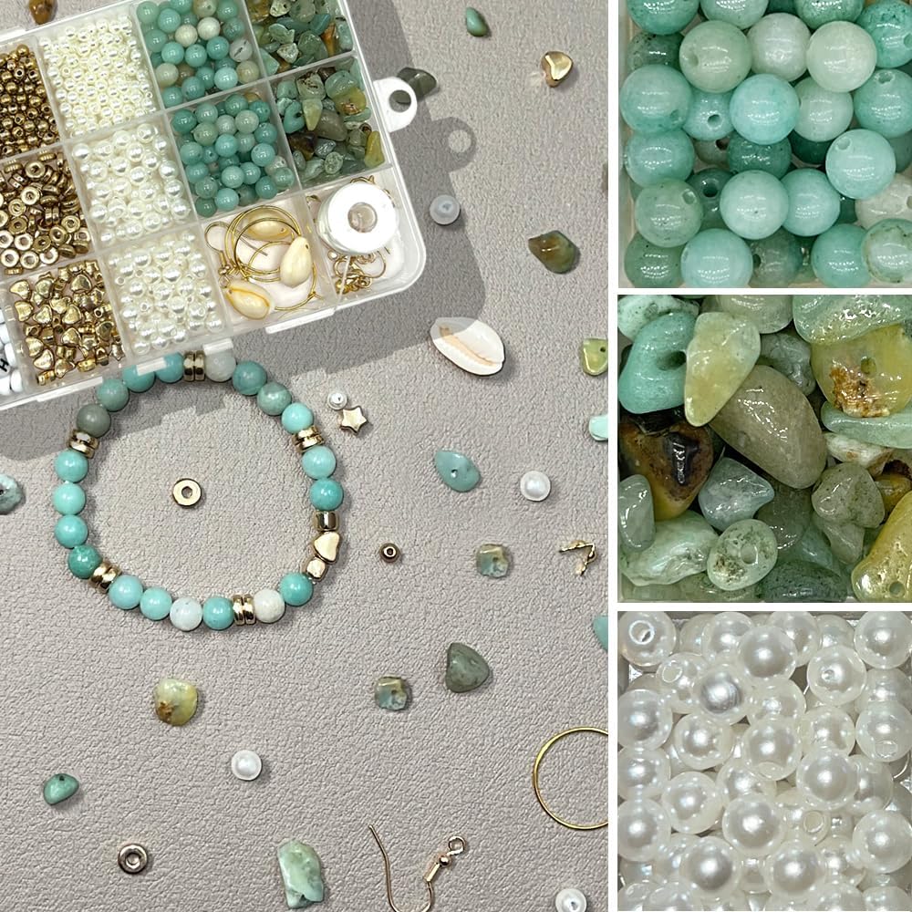 Jewelry Making Supplies Kit Natural Stone Beads for Irregular Gemstone Beading with for DIY Craft Bracelet Necklace