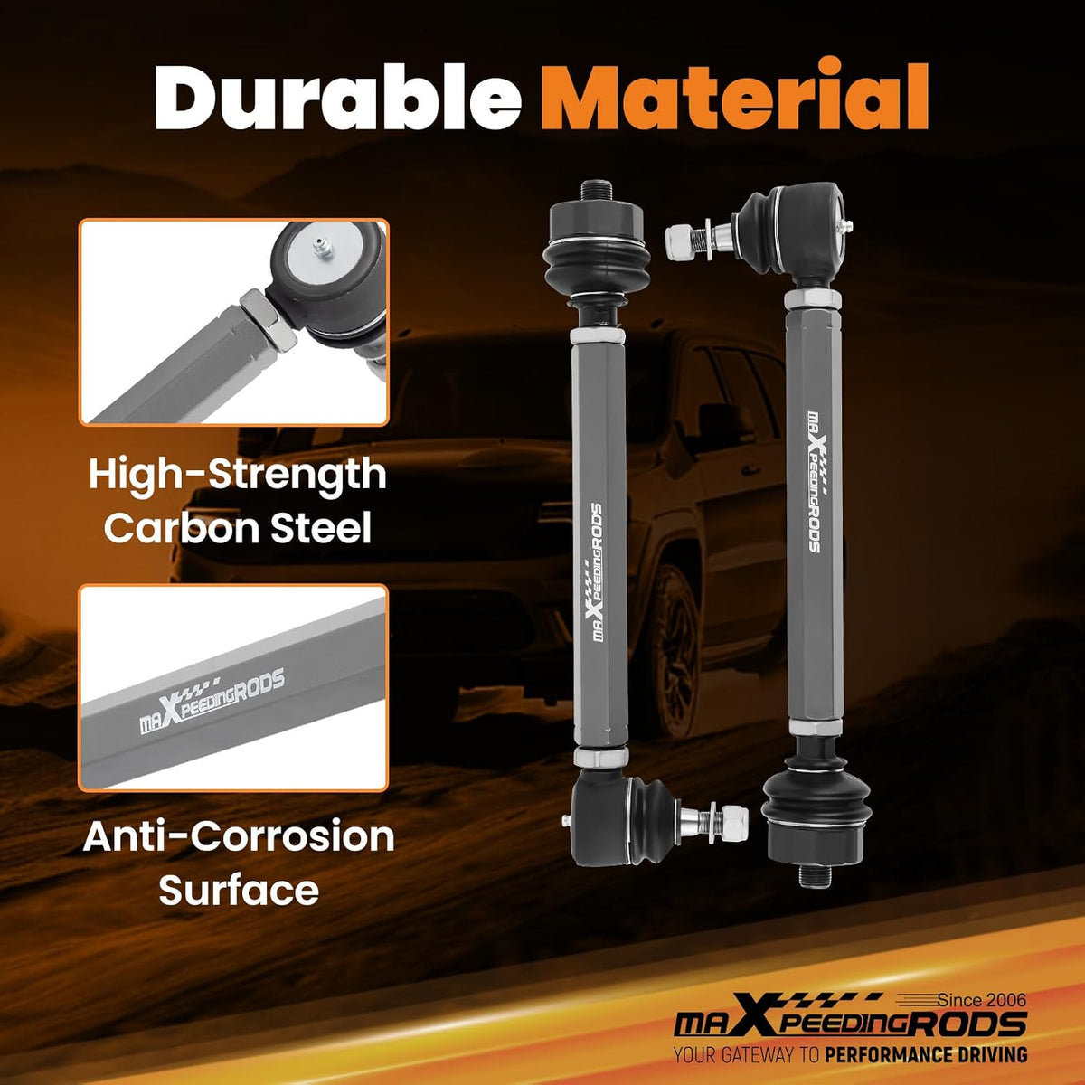 maXpeedingrods 0-6" Heavy Duty Tie Rod for Chevy Silverado/GMC Sierra