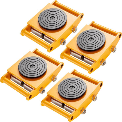 4-Piece Machinery Skate Dolly, 26,455 Lbs, 12T Industrial Machinery Mover, Heavy Duty Carbon Steel, 360° Rotation