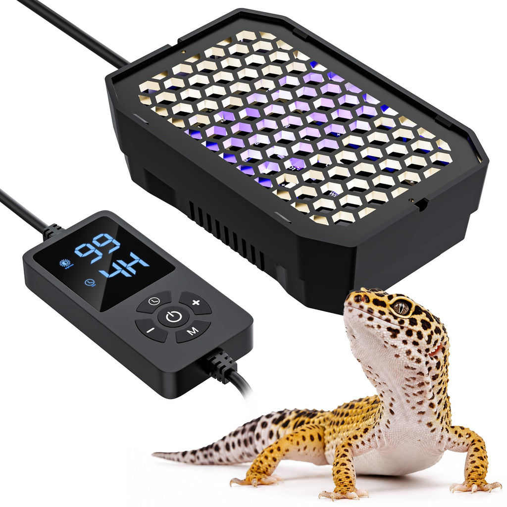 Dimmable LED UVB Reptile Light with Auto Timer, 4.3-Inch