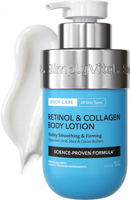 Retinol Body Lotion for Women with Collagen & Hyaluronic Acid, 10 fl oz