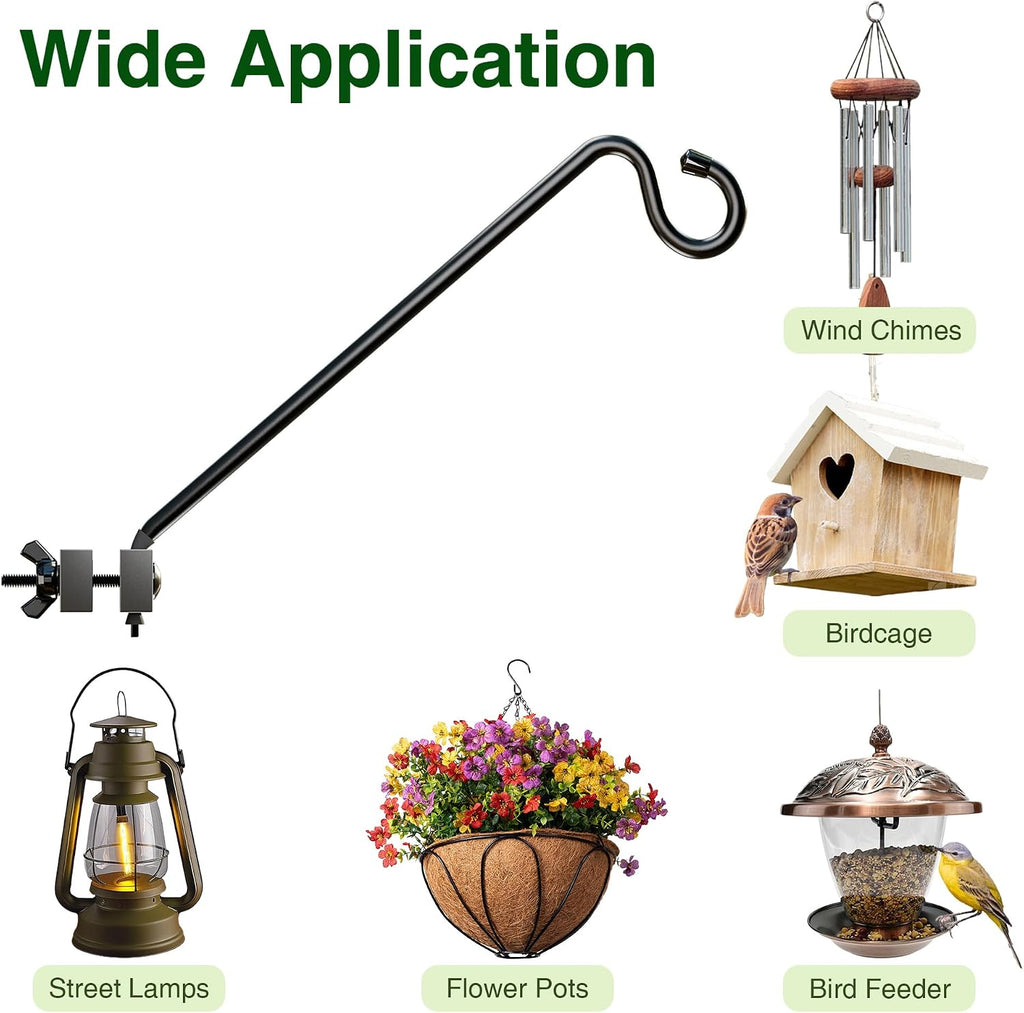 12Inch Deck Hook, Deck Bird Feeder Hanger for Railing 22 lbs Capacity