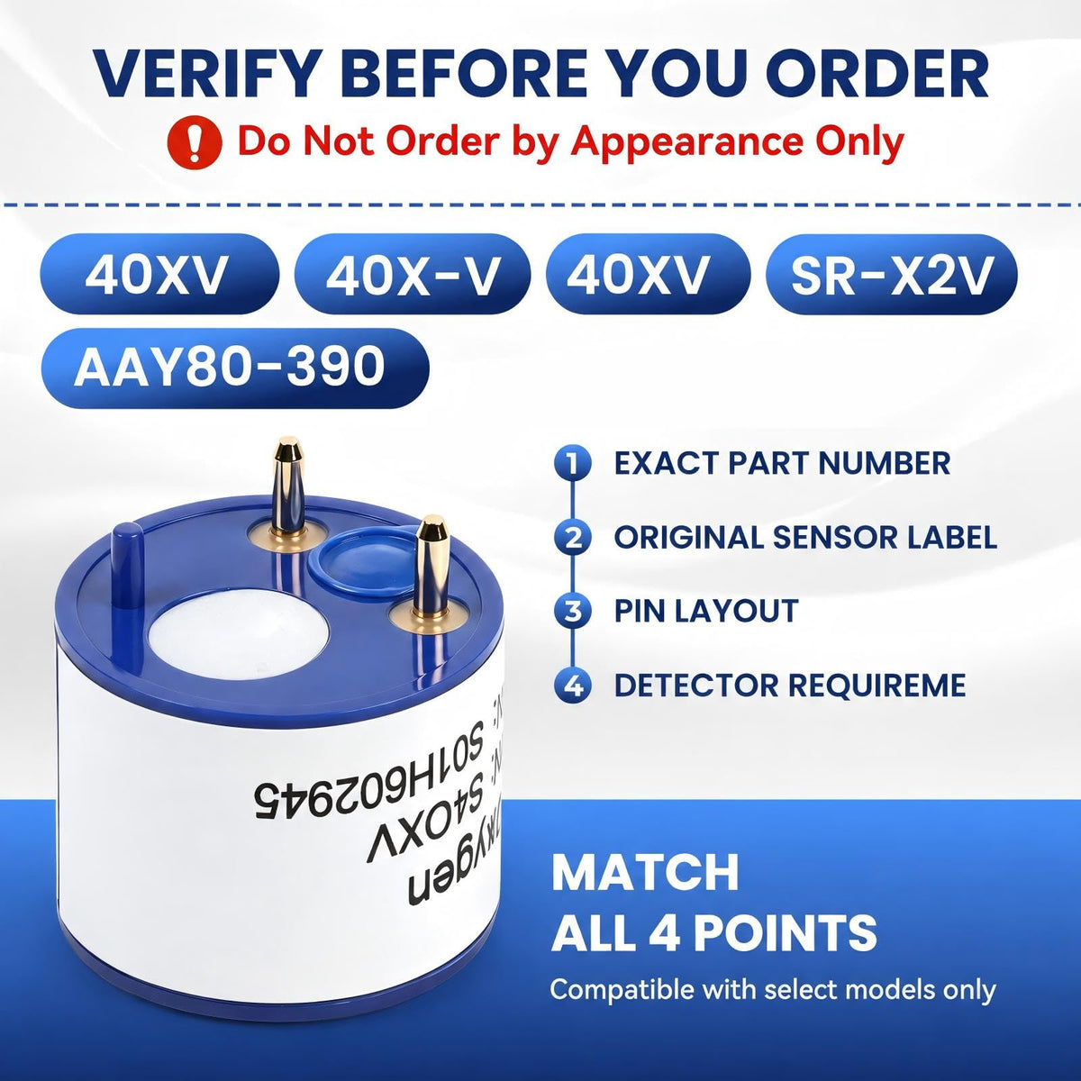 40XV Oxygen Sensor AAY80-390, 4OXV O2 Sensor, 1 Pack