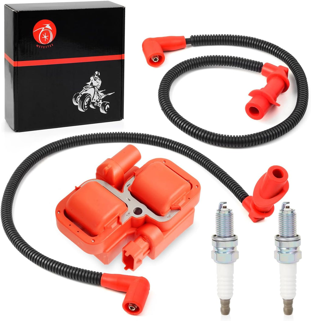 Ignition coil & Spark plug & Cap w/Wire for Polaris Sportsman Ranger 700 800 2005-2016 RZR 4 S 800 2008 2009 2010