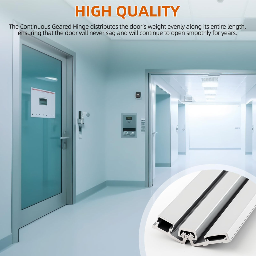 1 Pcs 83" Aluminum Continuous Hinge for Door, Silver