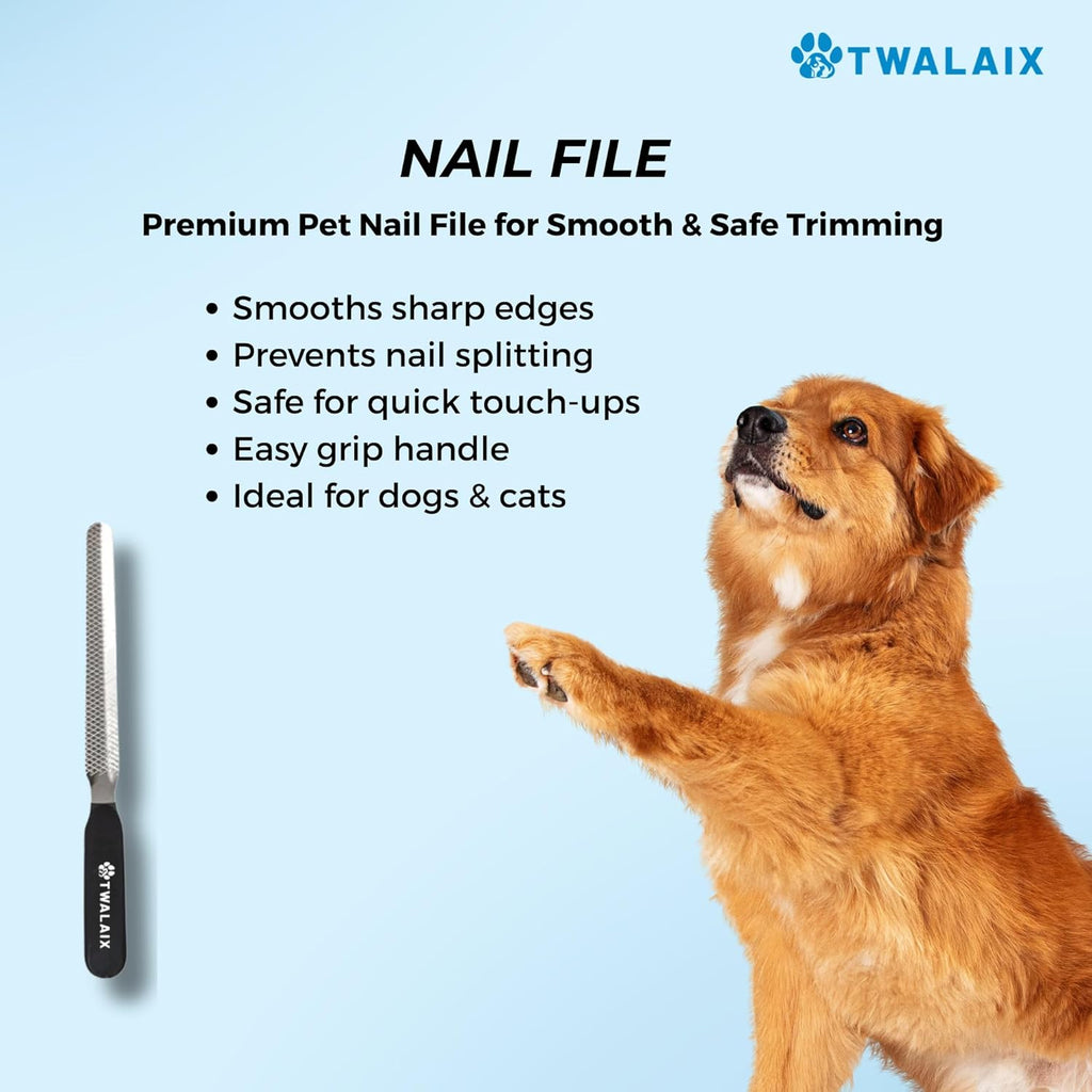 6 in 1 Pet Grooming Kit for Dogs & Cats - Deshedding Brush, Undercoat Rake, Slicker Brush, Nail Clipper, Nail File &