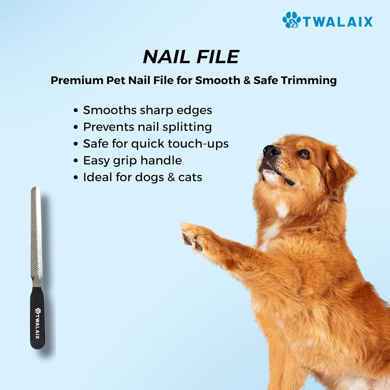 6 in 1 Pet Grooming Kit for Dogs & Cats - Deshedding Brush, Undercoat Rake, Slicker Brush, Nail Clipper, Nail File &