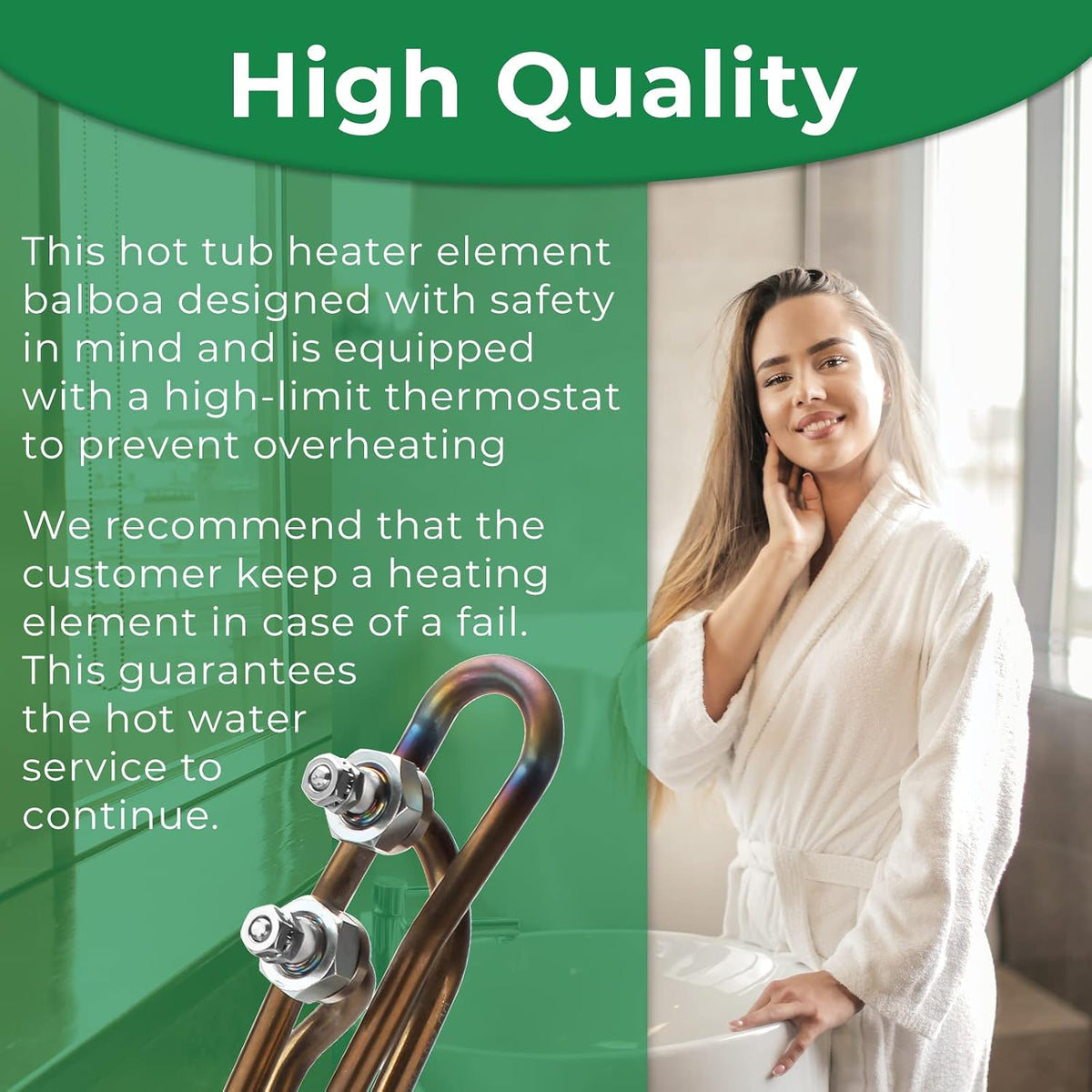 5.5KW 240V Spa Heater Element Flo-Thru Universal Heating Element for Balboa