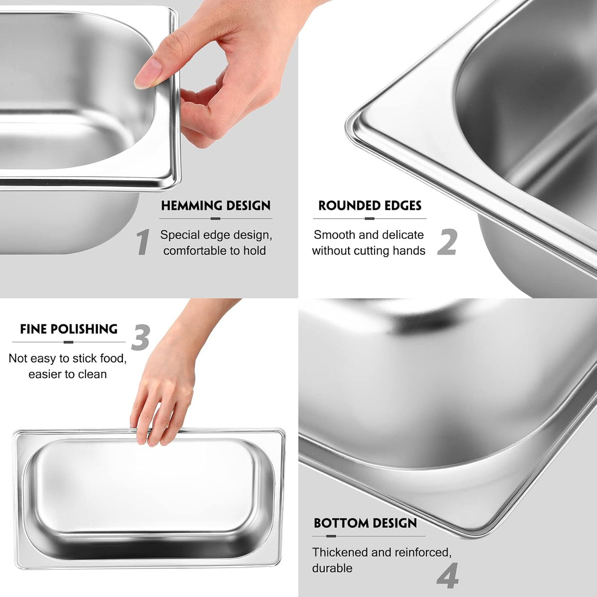 10 Pack Stainless Steel Steam Table Pans