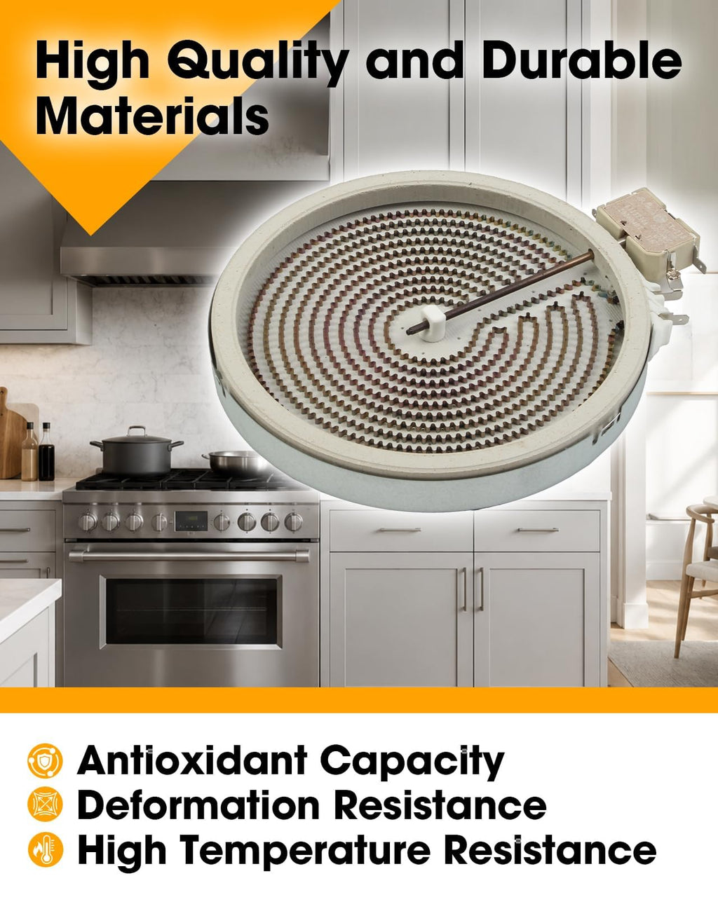 Range Oven Single Radiant Surface Element 8" 2000W Fit for GE Stove Burner