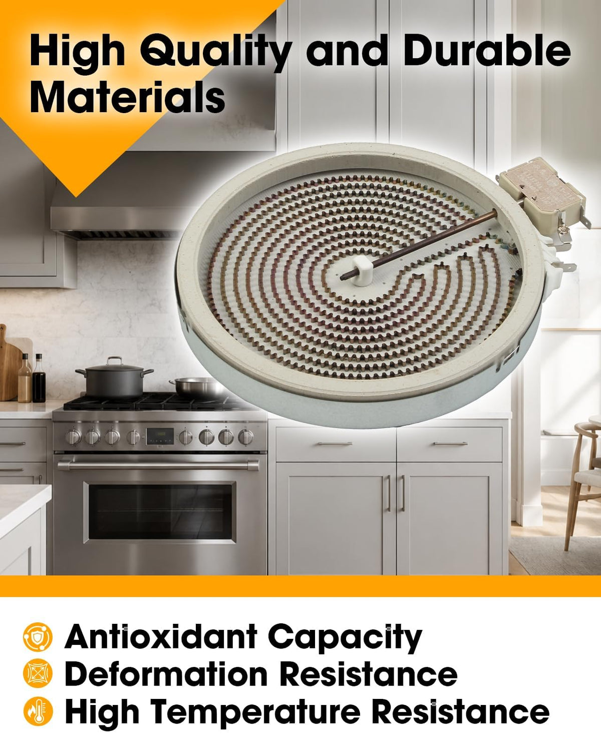 Range Oven Single Radiant Surface Element 8" 2000W Fit for GE Stove Burner