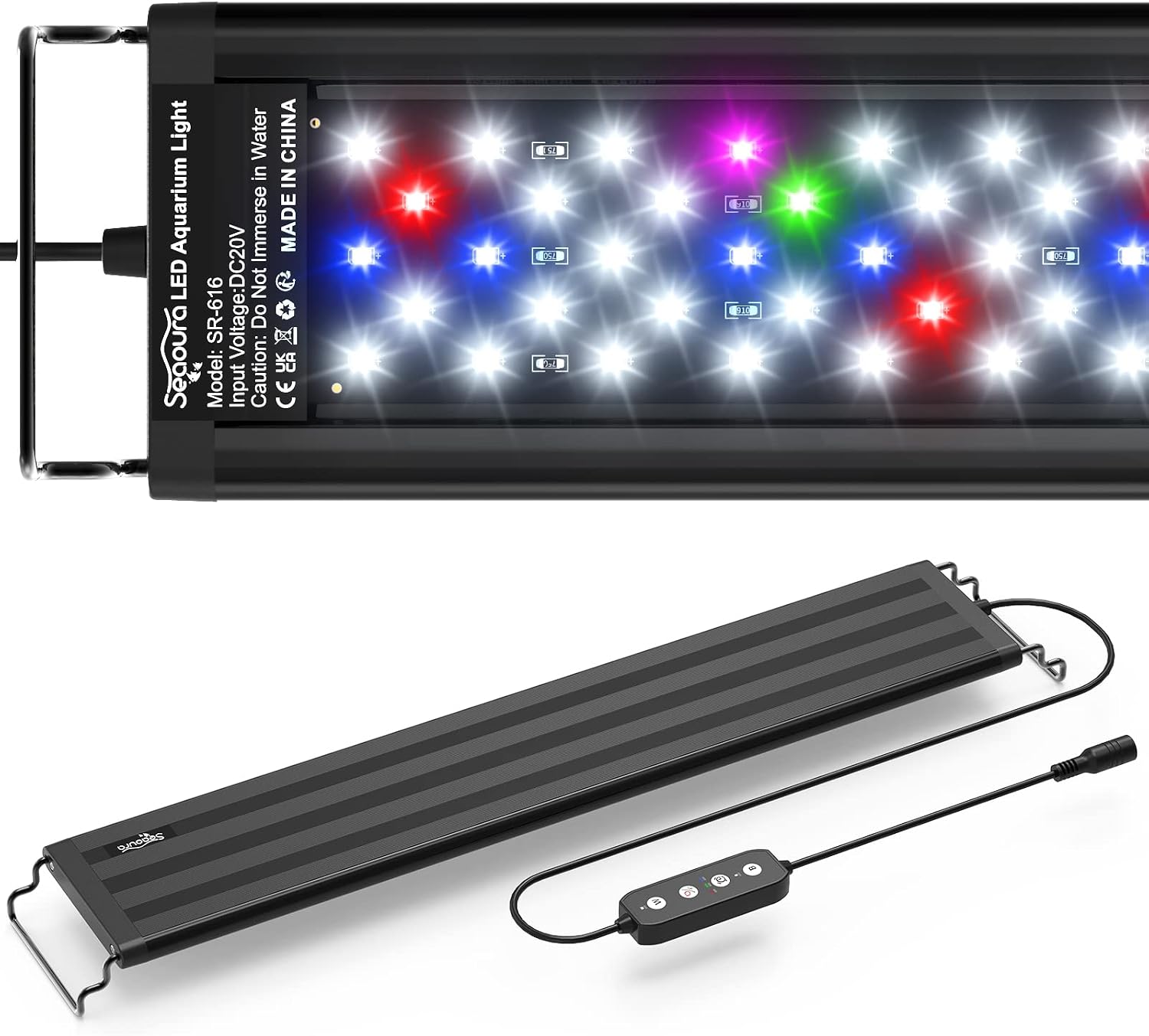 Led Aquarium Light for Plants-Full Spectrum Fish Tank Light 18-24'' | WRGBP Aquarium Plant Light with Timer for