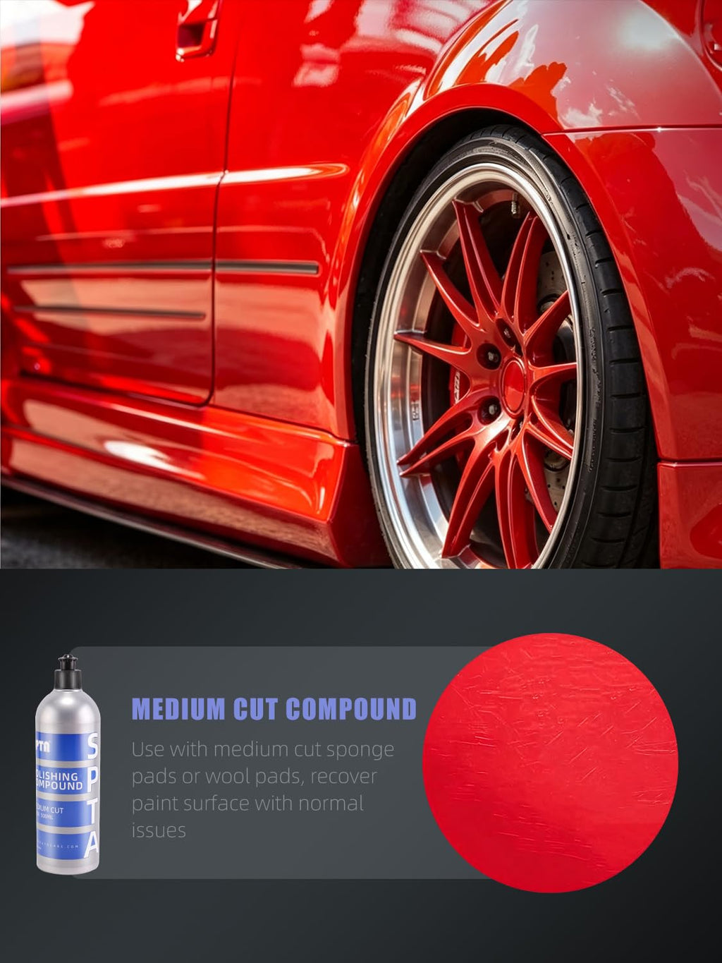Medium Cut Polishing Compound, SPTA 16.91oz (500ml) Polishing Compound Car Scratch & Swirl Remover Rubbing Compound &
